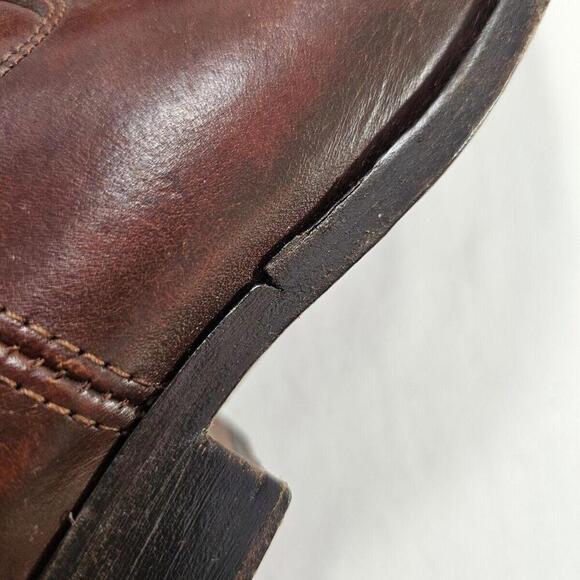 FRYE Melissa Cognac Leather Riding Boot Size 8.5B Trendy Boho - Picture 11 of 12